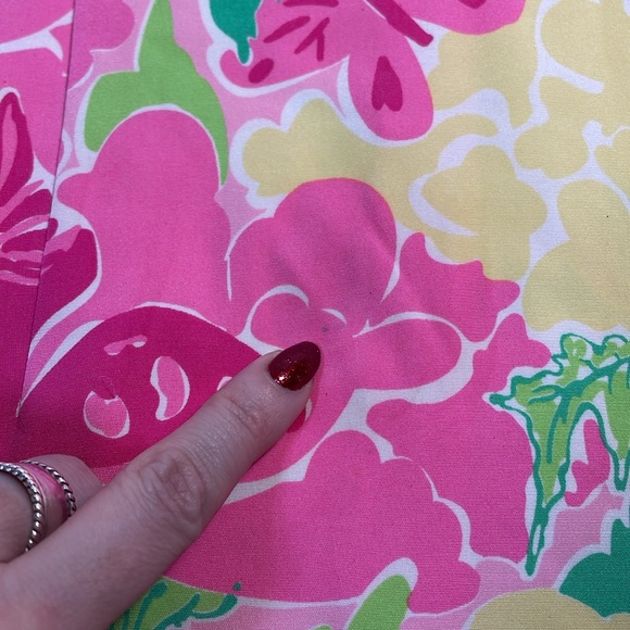 Lilly Pulitzer White Label Butterfly Floral Silk Blend Spaghetti Slip Dress 8 - Picture 5 of 6